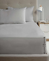 Flat Sheet 180TC Percale Grey Double Sheet Suitable for Deep Mattresses