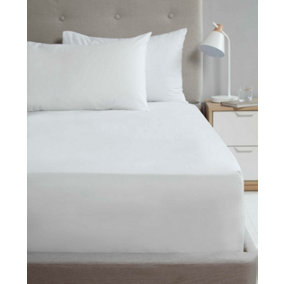 Flat Sheet 180TC Percale White King Size Sheet Suitable for Deep Mattresses