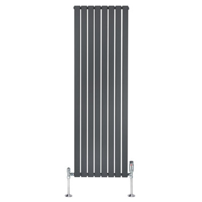 Flat Single Column Radiator 1800mm x 560mm TRV Chrome Valves ...