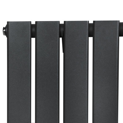 Flat Single Column Radiator 600mm x 1400mm & TRV Chrome Valves ...
