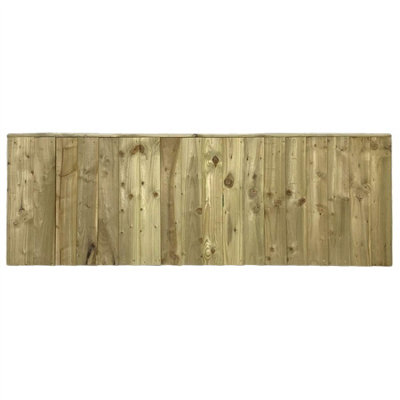 Flat Top Feather Edge Fence Panel (Pack of 3) Width: 6ft x Height: 2ft Vertical Closeboard Planks Fully Framed