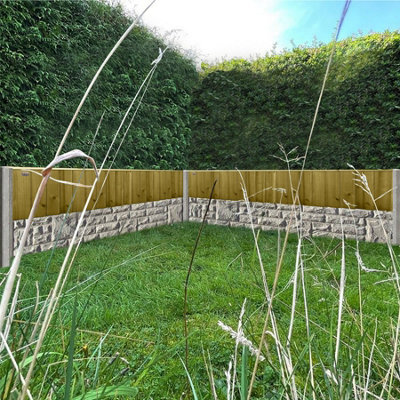 Flat Top Feather Edge Fence Panel (Pack of 4) Width: 6ft x Height: 1ft Vertical Closeboard Planks Fully Framed - 4