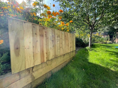 Flat Top Feather Edge Fence Panel (Pack of 4) Width: 6ft x Height: 1ft Vertical Closeboard Planks Fully Framed