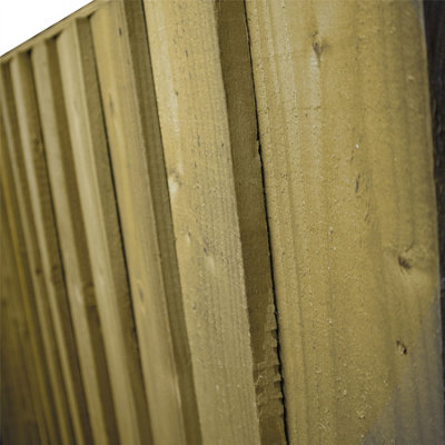 Flat Top Feather Edge Fence Panel (Pack of 4) Width: 6ft x Height: 1ft Vertical Closeboard Planks Fully Framed - 6