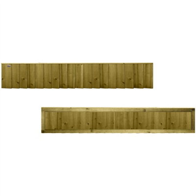 Flat Top Feather Edge Fence Panel (Pack of 5) Width: 6ft x Height: 1ft Vertical Closeboard Planks Fully Framed - 6