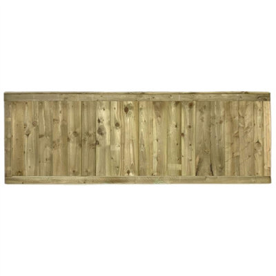 Flat Top Feather Edge Fence Panel (Pack of 5) Width: 6ft x Height: 2ft Vertical Closeboard Planks Fully Framed