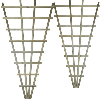 Flat Top Standard Wooden Fan Trellis 4ft x 6ft Decorative Accent for ...