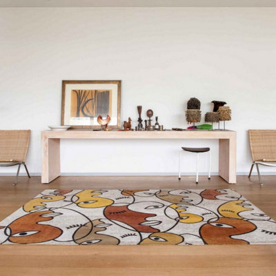 Flatweave Funky Luxurious Modern Anti-slip Abstract Rug for Living and ...