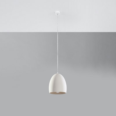 Flawiusz Ceramic White 1 Light Classic Pendant Ceiling Light