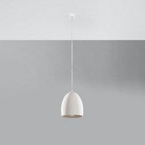 Flawiusz Ceramic White 1 Light Classic Pendant Ceiling Light