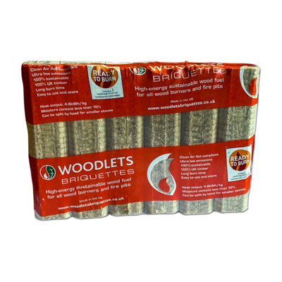 Flazer Ready to Burn Firepit Pizza Oven Stove Eco Fuel Log Sawdust Briquettes 1 x 12 Pack - 8