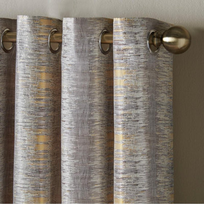 Flections Eyelet Ring Top Curtains Ochre 117cm x 137cm