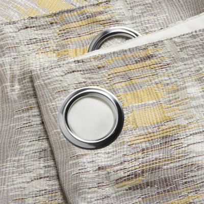 Flections Eyelet Ring Top Curtains Ochre 117cm x 137cm