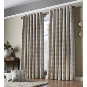 Flections Eyelet Ring Top Curtains Ochre 229cm x 183cm