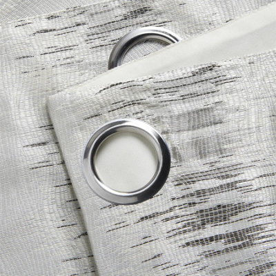 Flections Eyelet Ring Top Curtains Silver 168cm x 183cm
