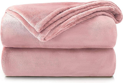 Fleece Blanket Double Size Ultra Soft Throw Blanket Fuzzy Warm Cozy Plush  Reversible Microfibre Flannel Blanket for Sofa Couch Bed | DIY at Bu0026Q