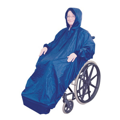 Fleece Lined Wheelchair Mac with Sleeves - Waterproof Fabric - Machine Washable