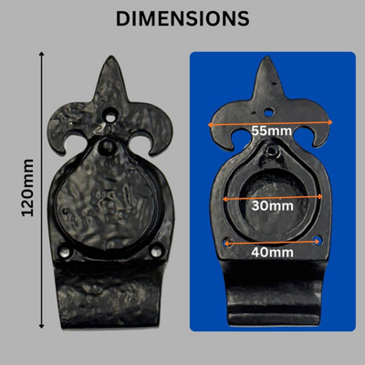 Fleur De LYS Front Door Cylinder Pull with Curved Finger Grip and Latch ...