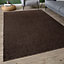 Flex Collection Low Pile Rugs Solid  Design in Brown  1000B