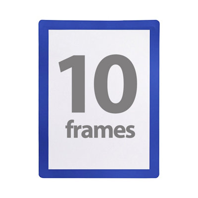 Flex-O-Frame A4 Self-Adhesive Frames with Blue Border and Magnetic Closure - Set of 10