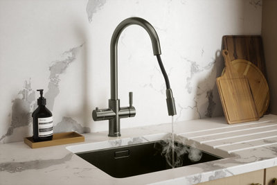 Flex Pro Brushed Gunmetal 4 in 1 Instant Boiling Water Tap