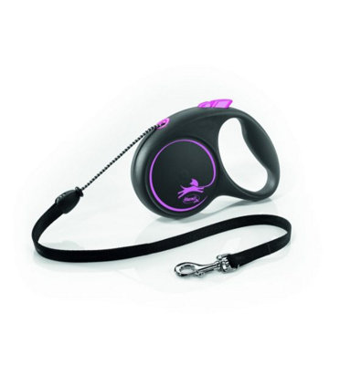 Flexi Black Design Cord M Pink 5m 1-20kg