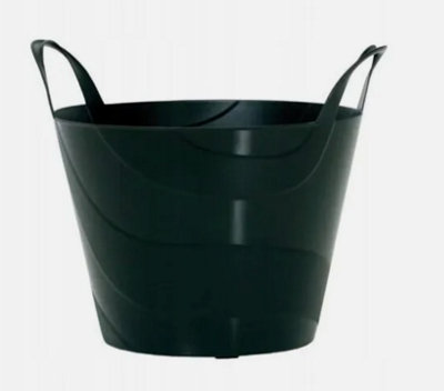 Flexi Bucket Plastic  Bin Storage Feed Garden Building Laundry Toys Black 15L