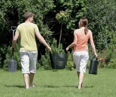 Flexi Bucket Plastic  Bin Storage Feed Garden Building Laundry Toys Grey 30L - 3
