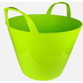 Flexi Bucket Plastic  Bin Storage Feed Garden Building Laundry Toys Lime 45L