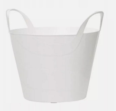 Flexi Bucket Plastic  Bin Storage Feed Garden Building Laundry Toys White 45L