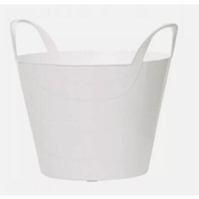 Flexi Bucket Plastic Tub Bin Storage Feed Garden Building Laundry Toys White 15L
