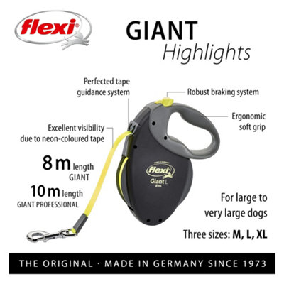 Flexi Giant Neon Tape Dog Lead Large 8m 50kg