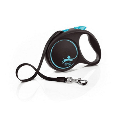 Flexi Medium Tape Retractable Dog Lead Blue/Black (5m)