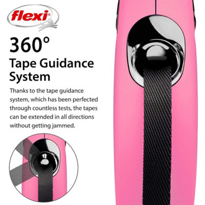 Flexi New Classic Tape Retractable Small Pink 5m Dog Leash/Lead 1-15kg