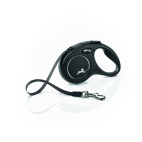 Flexi New Classic Tape S Black 5m Retractable Dog Lead up to 15kgs