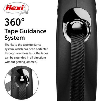 Flexi classic tape 5m dog lead black large sale