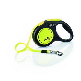 Flexi New Neon Tape Retractable Small Yellow 5m Dog Leash/Lead 1-15kg