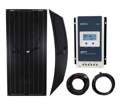 Flexible 100W Black Solar Panel with MPPT Charge Controller - K4