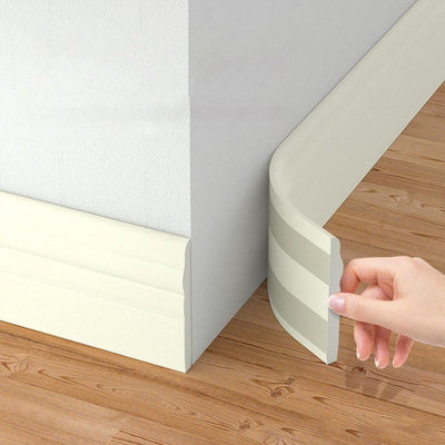 Flexible Baseboard Molding Trim, Peel and Stick Rubber Wall Base ...