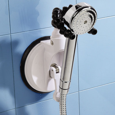 Flexible Bathroom Suction Holder with 2 Adjustable Arms for Shower Head or Hairdryer - Measures H29cm