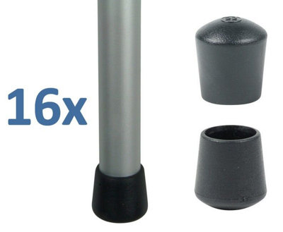 FLEXIBLE BLACK FERRULES TIPS ENDS PROTECT WIRE LEGS TEA TRAYS ETC (16 PACK) 6MM