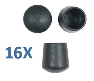 FLEXIBLE BLACK FERRULES TIPS ENDS PROTECT WIRE LEGS TEA TRAYS ETC (16 PACK) 6MM