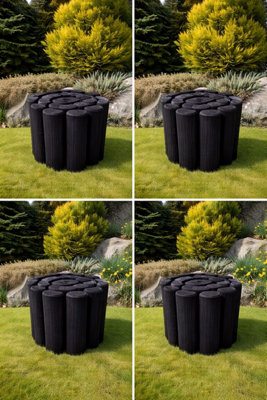 Flexible Black Timber Log Edging Rolls for Garden Flower Borders (H ...