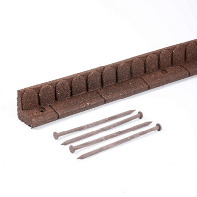 Flexible Garden Edging for Garden Borders - Lawn Edging for Pathways and Landscaping 1.2m Long Brown - Pack of 20