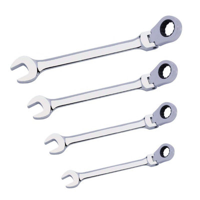 Flexible Headed 22mm Ratchet Spanner, Combination Bi Hex Metric Pivot Ring Wrench