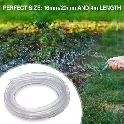 Flexible Hose 16mm Inside Diameter 20mm Outside Diameter- 4 Metres Clear PVC Food Grade Clear Plastic Tube Multipurpose PVC Pipe - 5