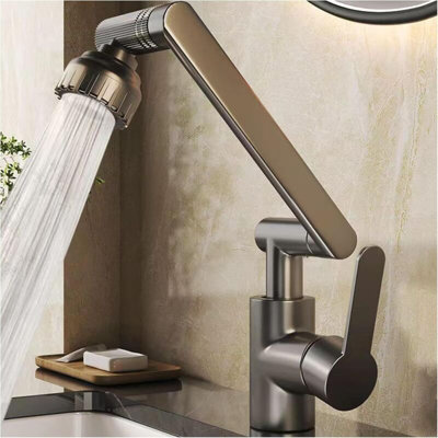 Flexible kitchen faucet, freely swivel top bathroom faucet, extendable ...