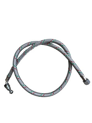 Flexible Oil Line Hose Braided 1/4" M 90 x 1/4" F Nut. 900mm Long Riello Compatable