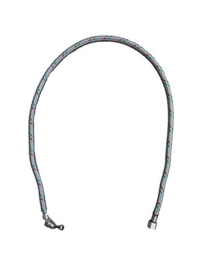 Flexible Oil Line Hose Braided 1/4" M 90 x 1/4" F Nut. 900mm Long Riello Compatable - 4