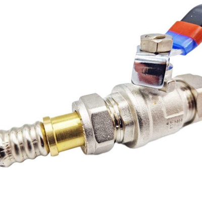 Flexible Pipe Hose Extension 15mm Compression x 15mm Shank x 300mm - 3